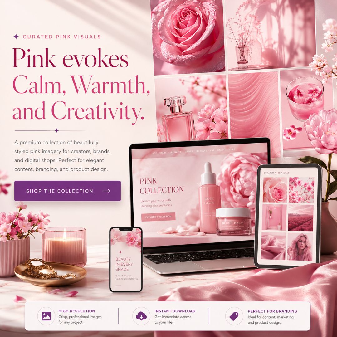 The Pink Content Vault: 290+ Stock Photos + PLR/MRR + Bonus