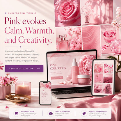 The Pink Content Vault: 290+ Stock Photos + PLR/MRR + Bonus