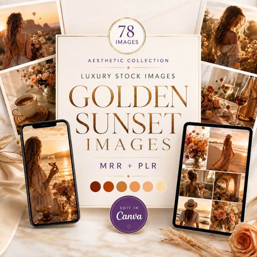 Golden Sunset Stock Photos | 78 Warm Aesthetic Images | PLR & MRR