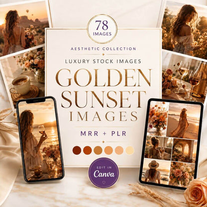 Golden Sunset Stock Photos | 78 Warm Aesthetic Images | PLR & MRR