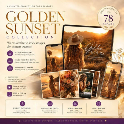 Golden Sunset Stock Photos | 78 Warm Aesthetic Images | PLR & MRR
