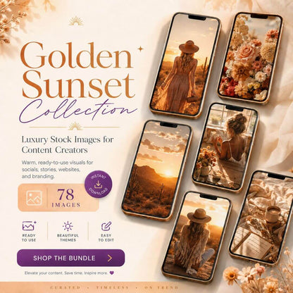 Golden Sunset Stock Photos | 78 Warm Aesthetic Images | PLR & MRR