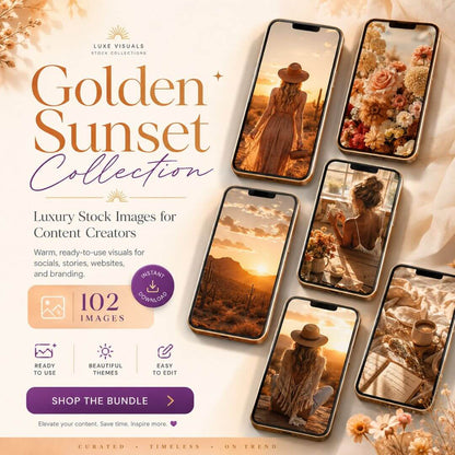 Golden Sunset Stock Photos | 102 Warm Aesthetic Images | PLR & MRR