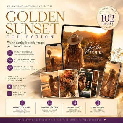 Golden Sunset Stock Photos | 102 Warm Aesthetic Images | PLR & MRR