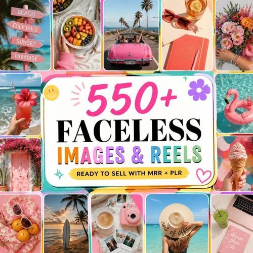 550 Pink Aesthetic Faceless Content With Resell Rights