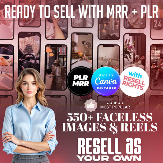 550 Pink Aesthetic Faceless Content (with Master Resell Rights)