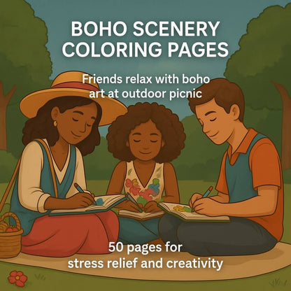 50 Soft Aesthetic Boho Vibes Coloring Book – for Mindful Creativity