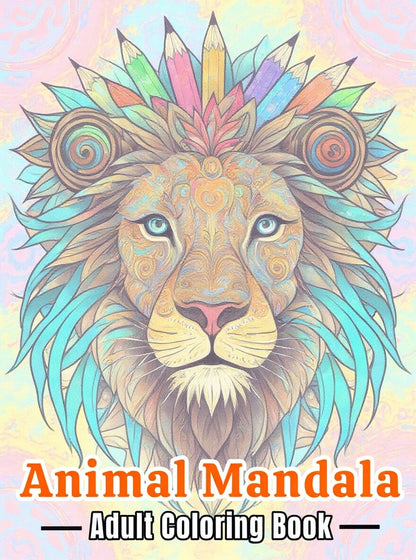 🐾 50 Fun Relaxing Coloring Animals Mandala with Resell Rights (with Resell Rights)