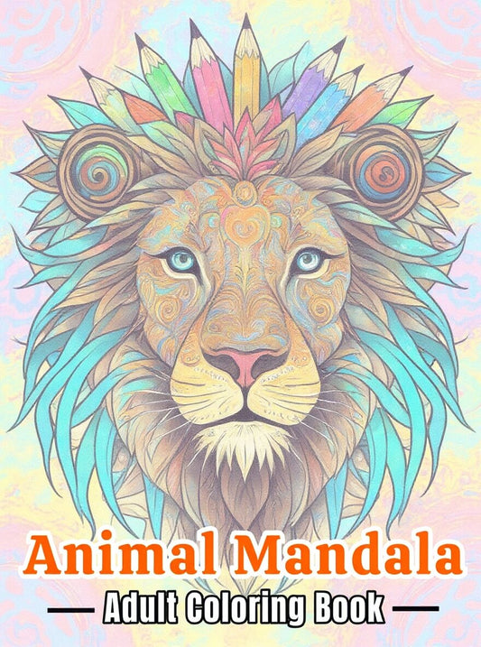 🐾 50 Fun Relaxing Coloring Animals Mandala with Resell Rights (with Resell Rights)