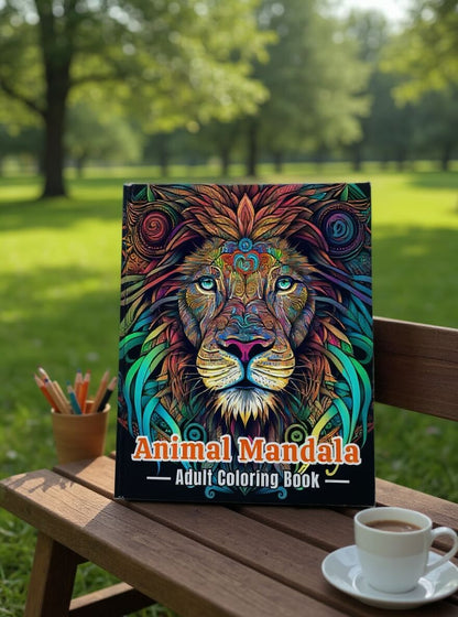 🐾 50 Fun Relaxing Coloring Animals Mandala with Resell Rights (with Resell Rights)