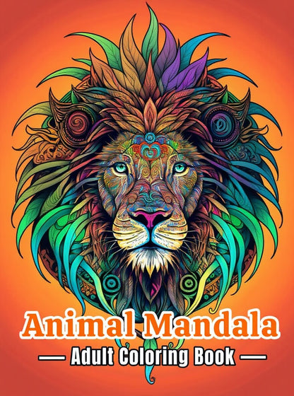 🐾 50 Fun Relaxing Coloring Animals Mandala with Resell Rights (with Resell Rights)