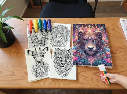 🐾 50 Fun Relaxing Coloring Animals Mandala with Resell Rights (with Resell Rights)
