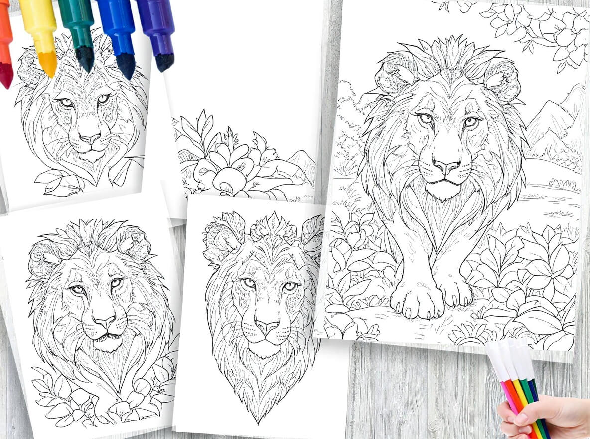 🐾 50 Fun Relaxing Coloring Animals Mandala with Resell Rights (with Resell Rights)