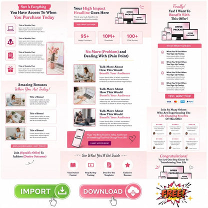 8 Premium One-Click Import Readymade Websites/Funnels