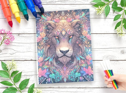🐾 50 Fun Relaxing Coloring Animals Mandala with Resell Rights (with Resell Rights)