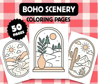 50 Soft Aesthetic Boho Vibes Coloring Book – for Mindful Creativity