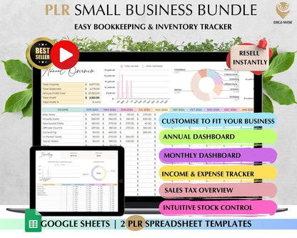 PLR Bookkeeping Spreadsheets with Resell Rights Included