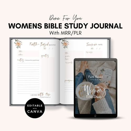 Editable Women's Faith-Based Journal | Devotional Journal & Bible Study Guide |  WITH RESELL RIGHTS (2024)