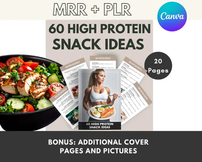 60 High Protein Recipe Book with Master Resell Rights | Printable & Editable