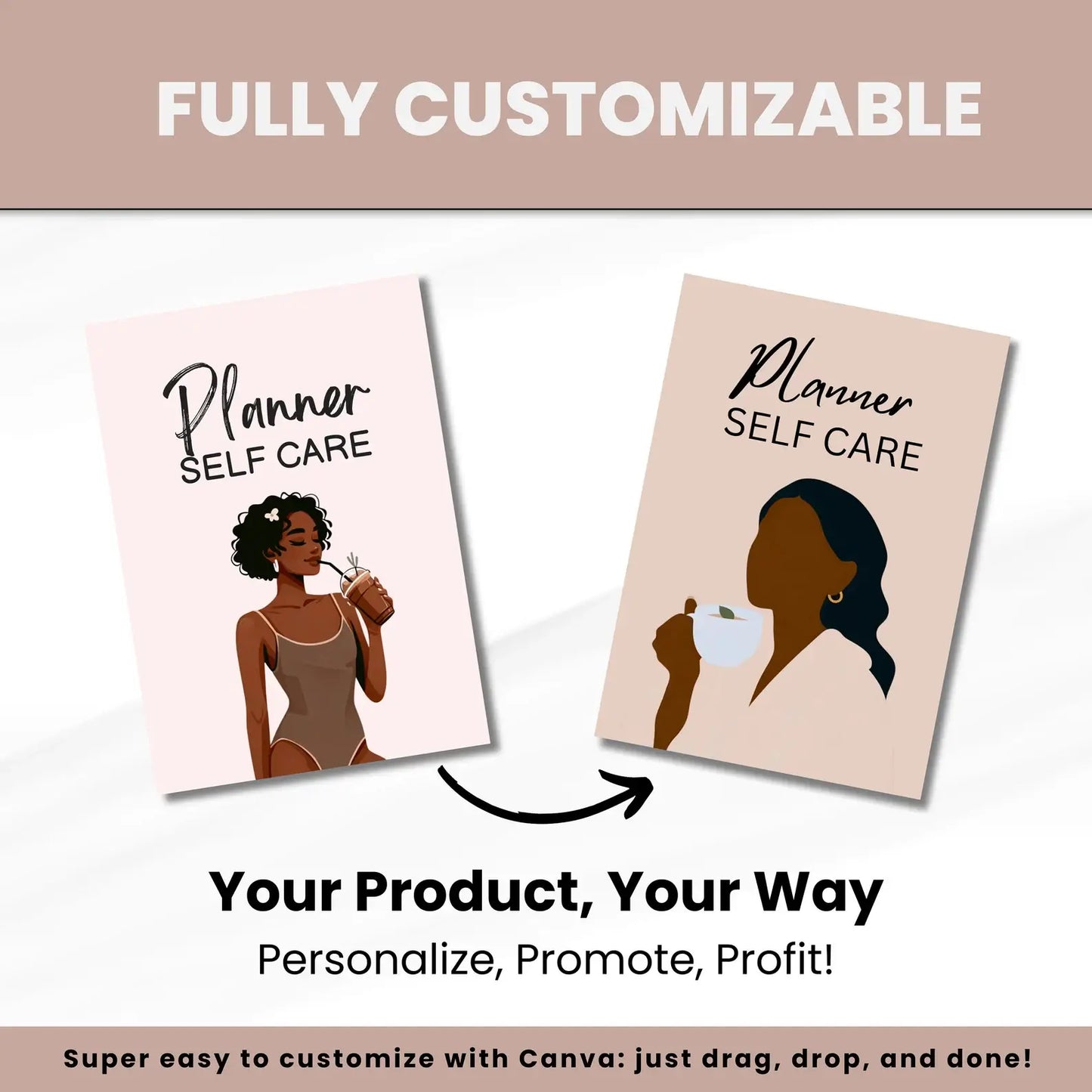 330 Pages Self-Care Planners with Resell Rights