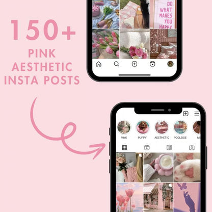 550 Pink Aesthetic Faceless Content W/ Master Resell Rights
