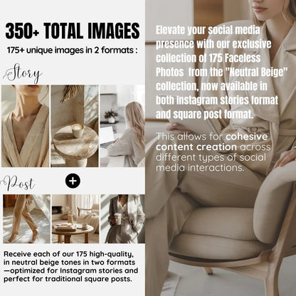 175+ Neutral Faceless Stock Photos for Social Media | Boho Lifestyle & Girl Boss Image Bundle | PLR & MRR Rights