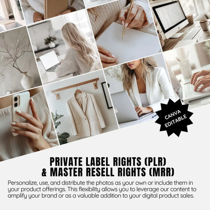 175+ Neutral Faceless Stock Photos for Social Media | Boho Lifestyle & Girl Boss Image Bundle | PLR & MRR Rights