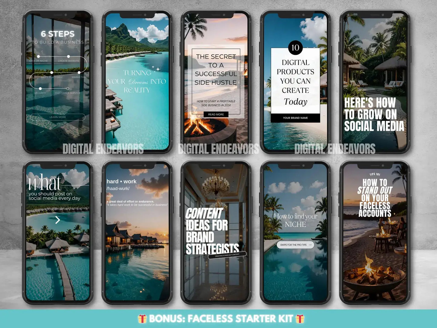 Luxury Travel Instagram Reels – Faceless Marketing Digital Bundle with MRR & PLR Rights for Social Media Content