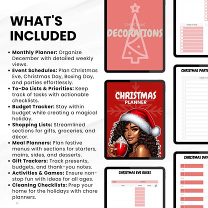 Ultimate PLR Christmas Planner | Editable & Printable | Includes That Girl Clipart | Works with GoodNotes & All Devices | Resell Rights Included