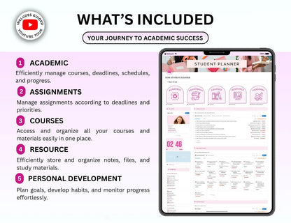 Beautiful Pink Student Planner with Resell Rights