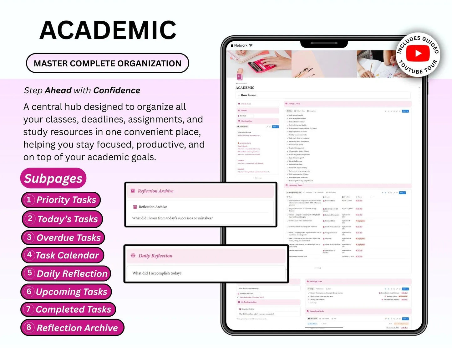 Beautiful Pink Student Planner with Resell Rights