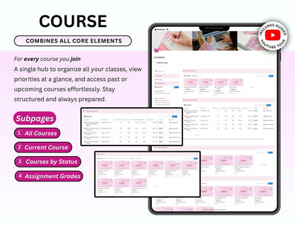 Beautiful Pink Student Planner with Resell Rights