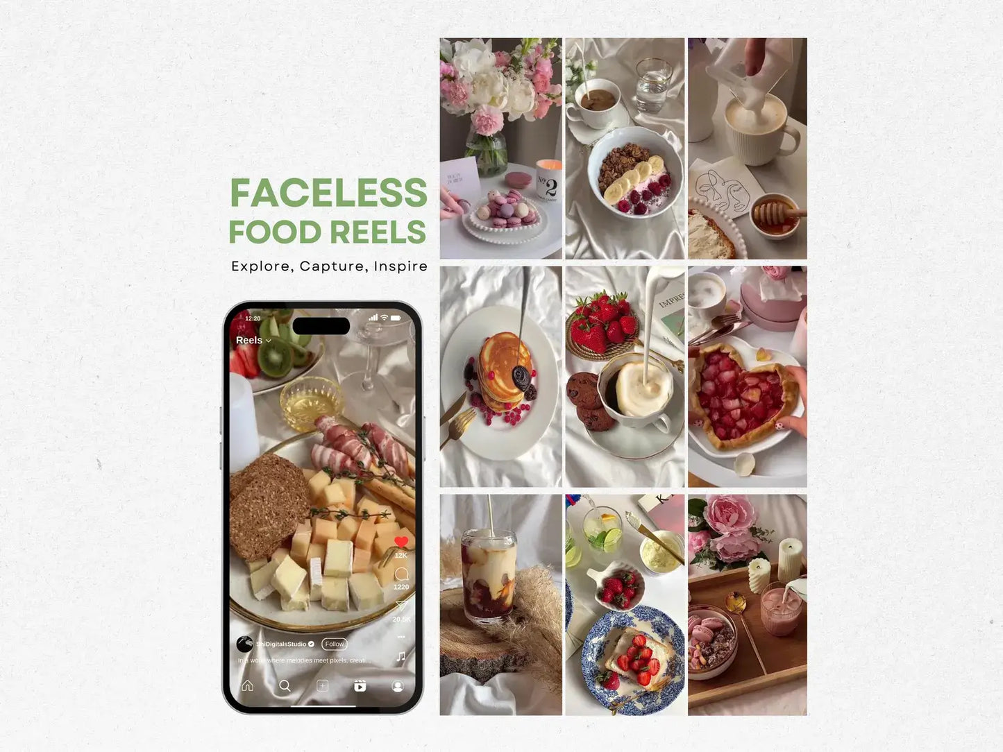 950 Food Reels for Social Media | with Resell Rights | Instagram| TikTok| Facebook