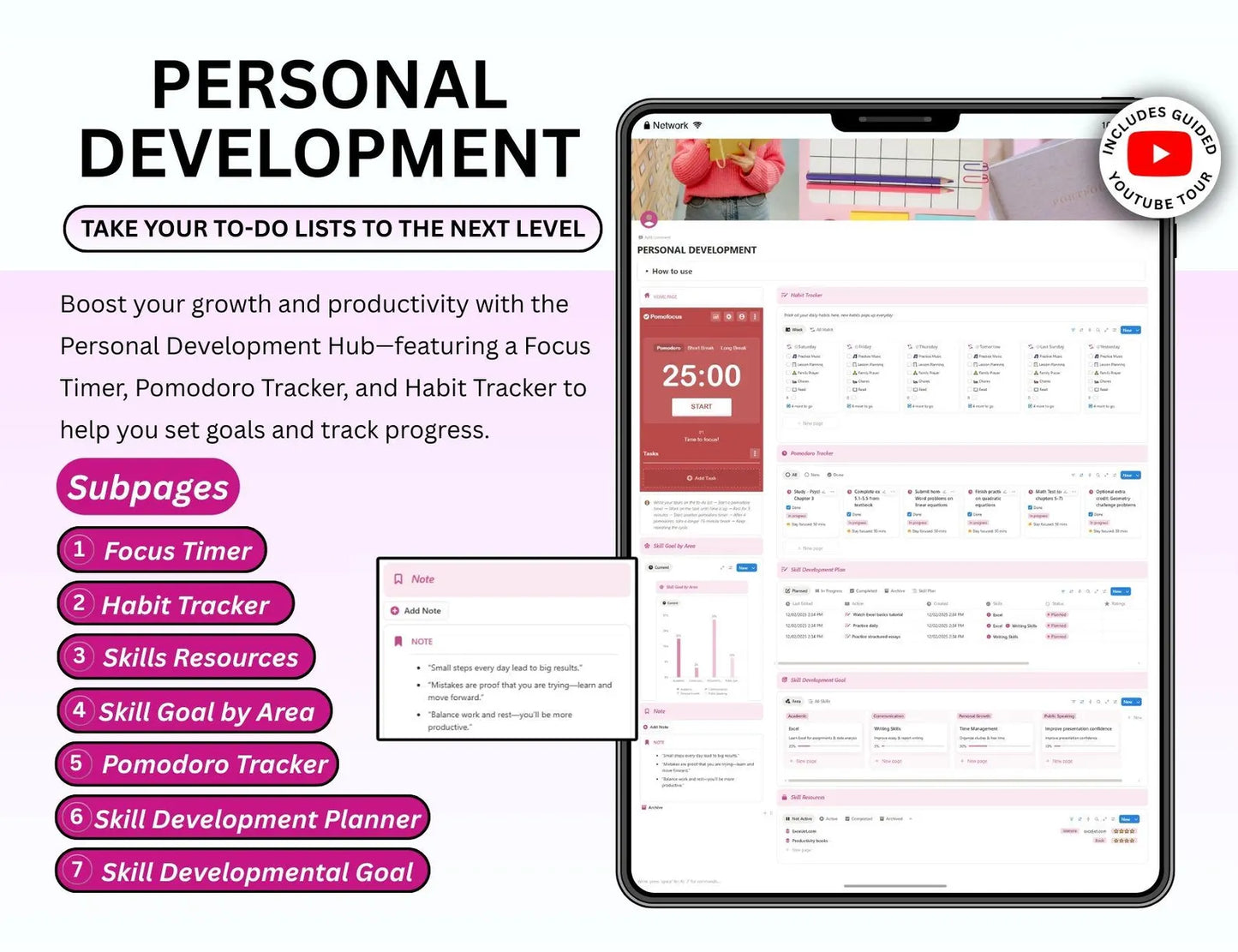 Beautiful Pink Student Planner with Resell Rights