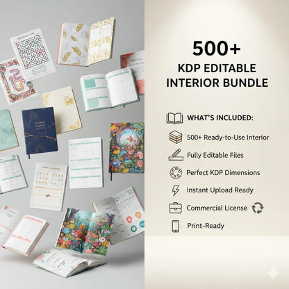 500+ Mega Interior Content| 30,000 Pages KDP Content | Planners, Journals, Trackers & Logbooks