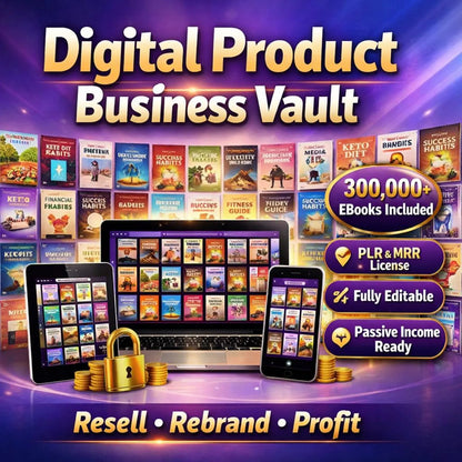 300k PLR Digital Products W/ Resell Rights - Mega Bundle (E-Books, Courses & Templates, Planners, & More!)