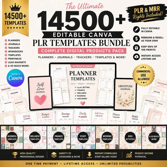 14500+ Pages PLR Planners, Journals, & Templates | Year 2026, 2027, 2028 -2032| with Resell Rights