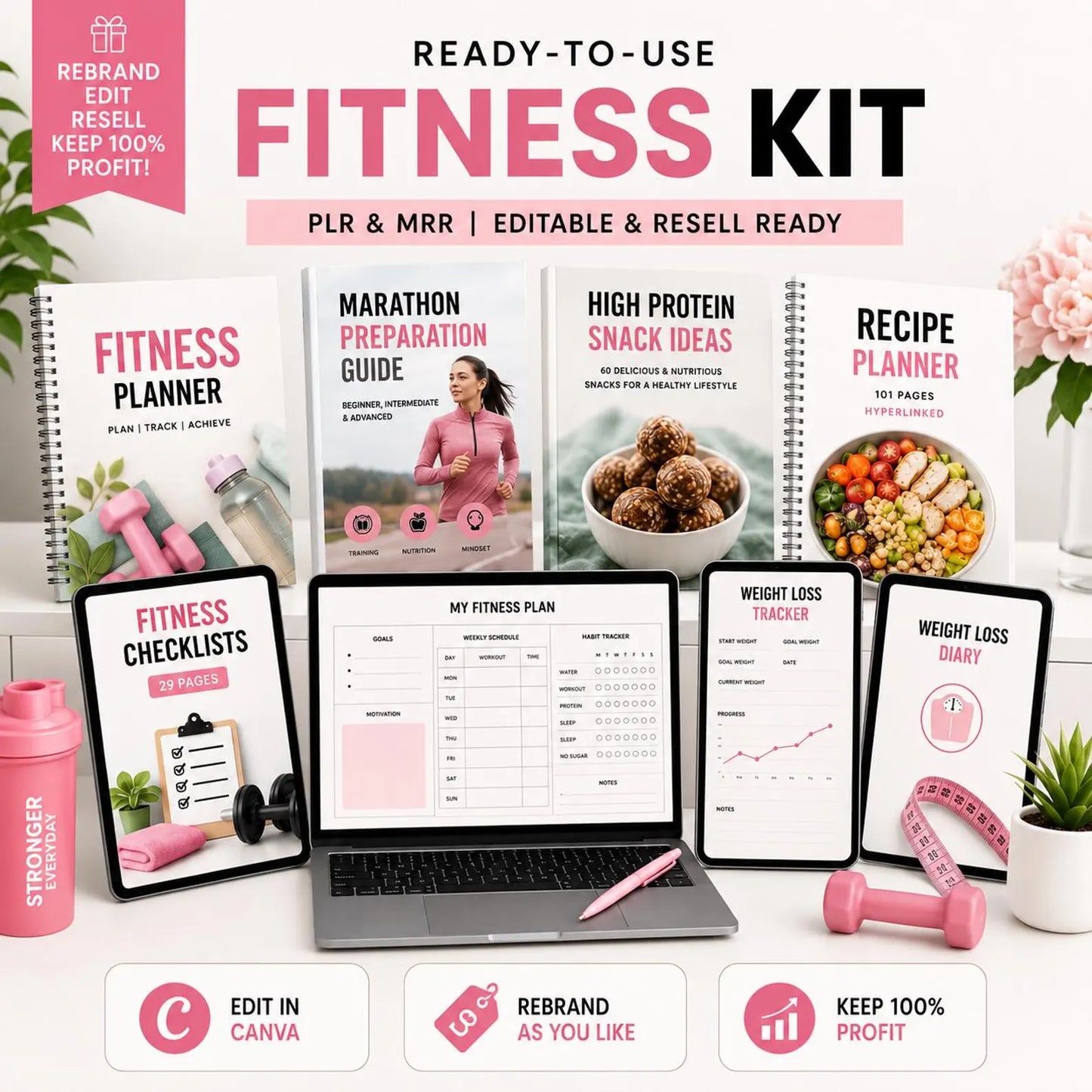 Fitness Digital Product Bundle with PLR & MRR Rights