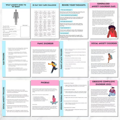 80 Pages (PLR) Editable CBT for Anxiety Workbook W/Resell Rights ( Occupational Therapy, Reframing Thoughts, DBT Worksheets, Mental Health, Coping Strategies)