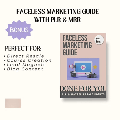 1200+ Faceless Marketing Videos | Master Resell Rights | MRR Faceless Instagram Reels |  PLR Digital Products & Faceless Marketing Guide