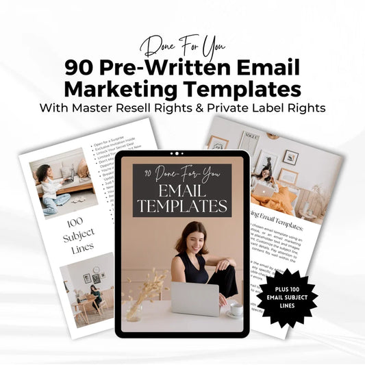 90 Pre-Written Email Marketing Templates For Digital Product Business | Master Resell Rights MRR | Private Label Rights | PLR Digital Product