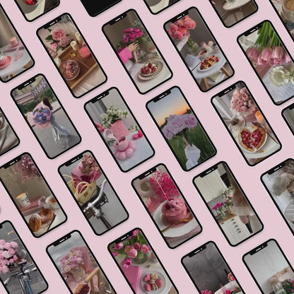 550 Pink Aesthetic Faceless Content (with Master Resell Rights)