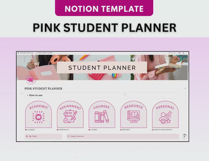 Beautiful Pink Student Planner with Resell Rights