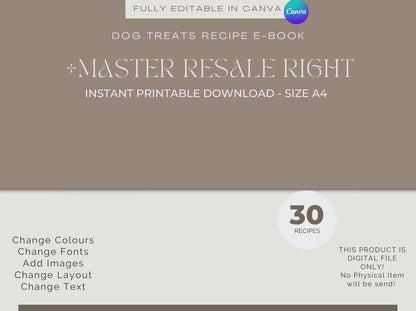 Dog Treats Recipe Nutrition with Resell Rights | Printable & Digital
