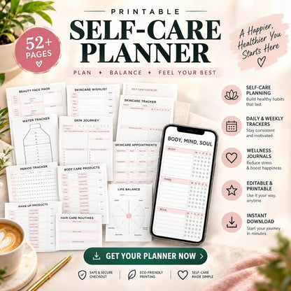SELF-CARE PLR BUNDLE (2 FORMATS: EDITABLE & PRINTABLE)